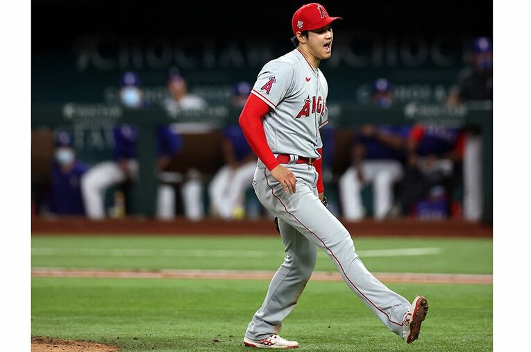 久々に勝利したレンジャーズ戦で雄叫びをあげる©Getty Images