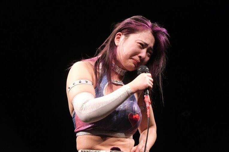 試合後は敗戦に涙。あくまで本気でプロレスに挑んでいる　©Norihiro Hashimoto