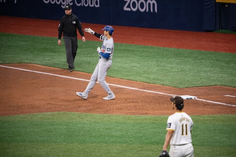 ドジャース移籍後の初安打はダルビッシュから放った（3回の第2打席） ©Nanae Suzuki