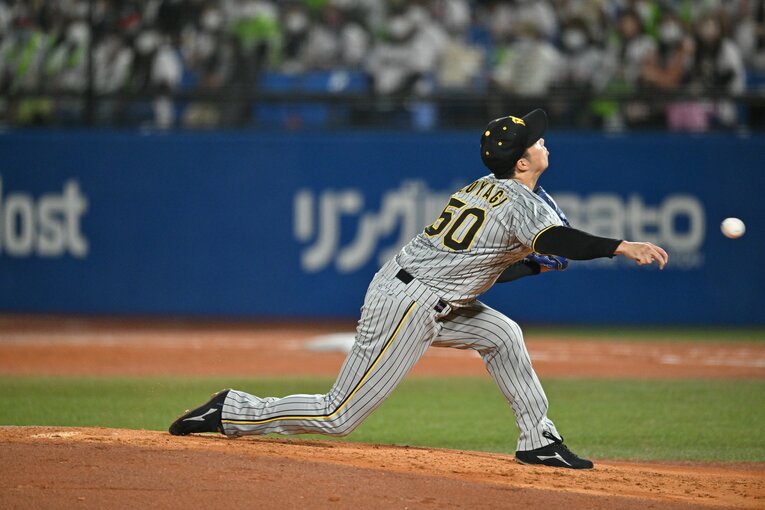 2022年CSファイナル第3戦（ヤクルト戦）の青柳　©Hideki Sugiyama