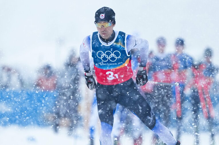 今季限りの引退を表明している37歳の渡部暁斗。自身6度目となる最後の五輪はメダルなしに終わったが、その心中は晴れやかだったという ／ photograph by Tsutomu Kishimoto/JMPA