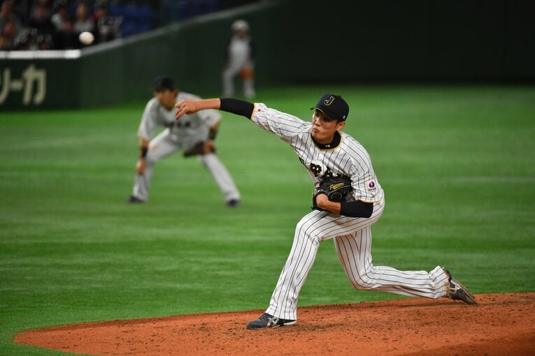2017年WBCで投げる藤浪　©Hideki Sugiyama