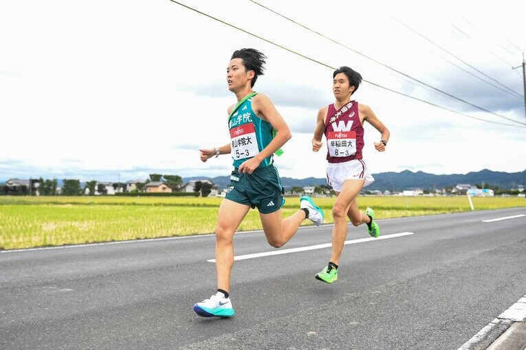 青学大でエース区間の3区を走った「駅伝男」佐藤一世も2つ順位を落とすなどいまひとつの走りに　©Nanae Suzuki