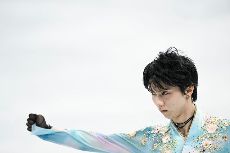 北京五輪フリーの羽生結弦の演技　©Asami Enomoto／JMPA