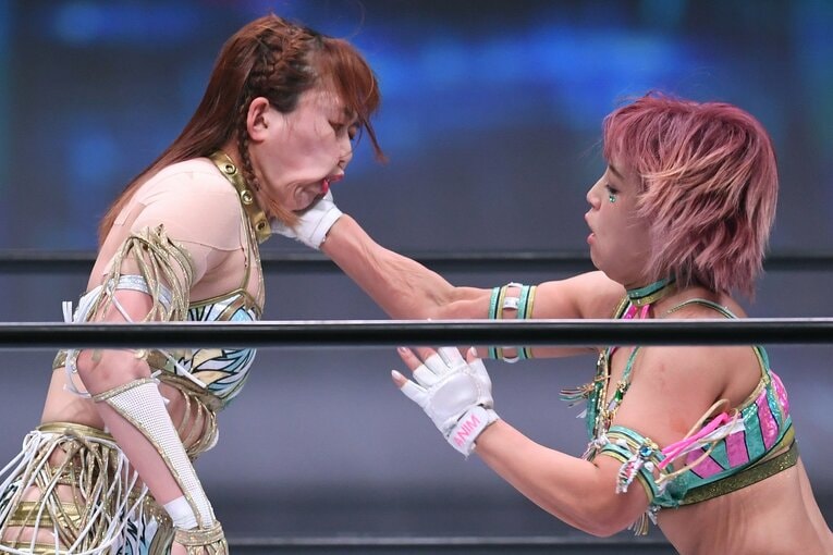 白川未奈の強烈な張り手が炸裂