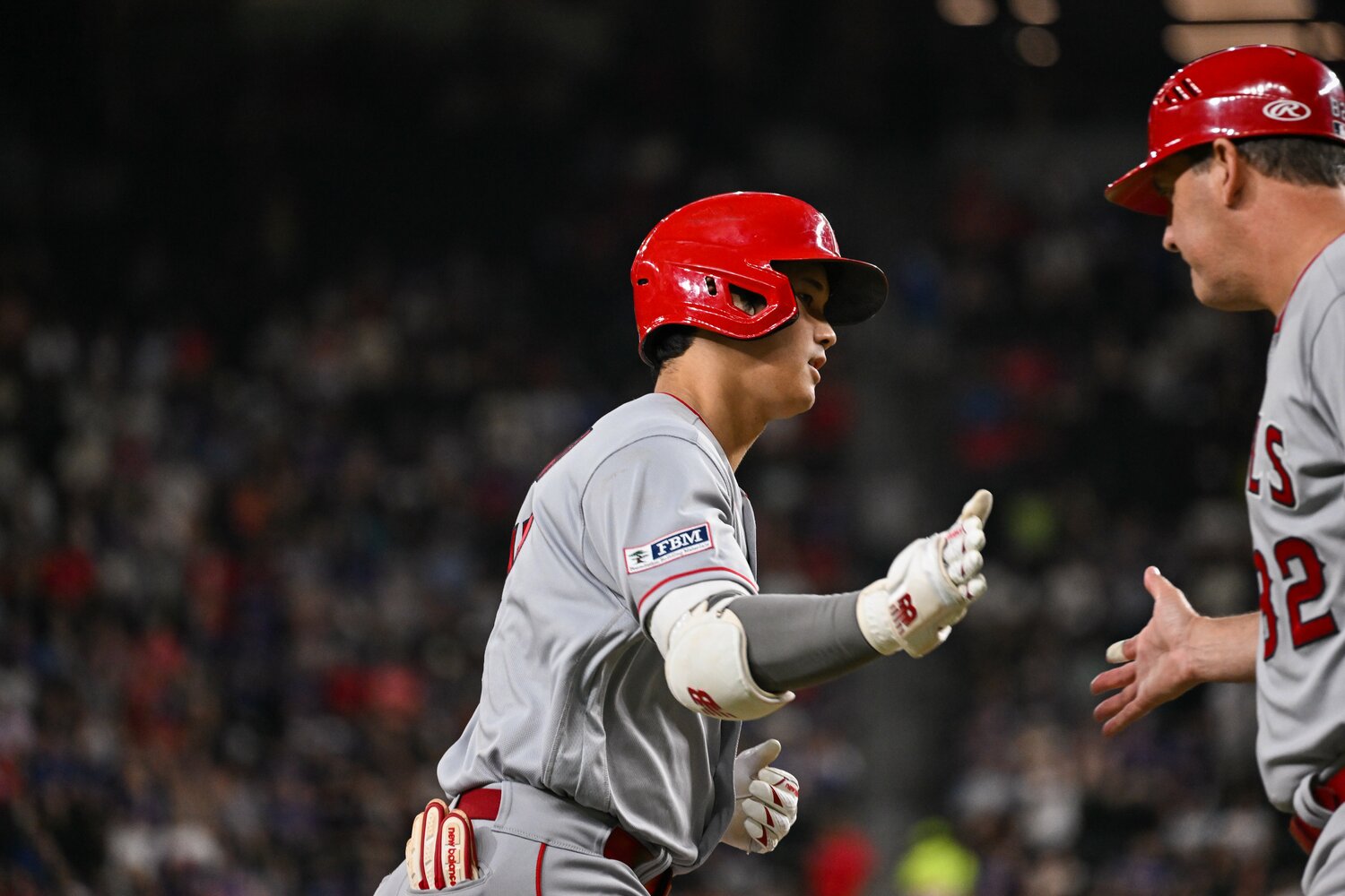 2本塁打を放った12日のレンジャーズ戦 ©Nanae Suzuki