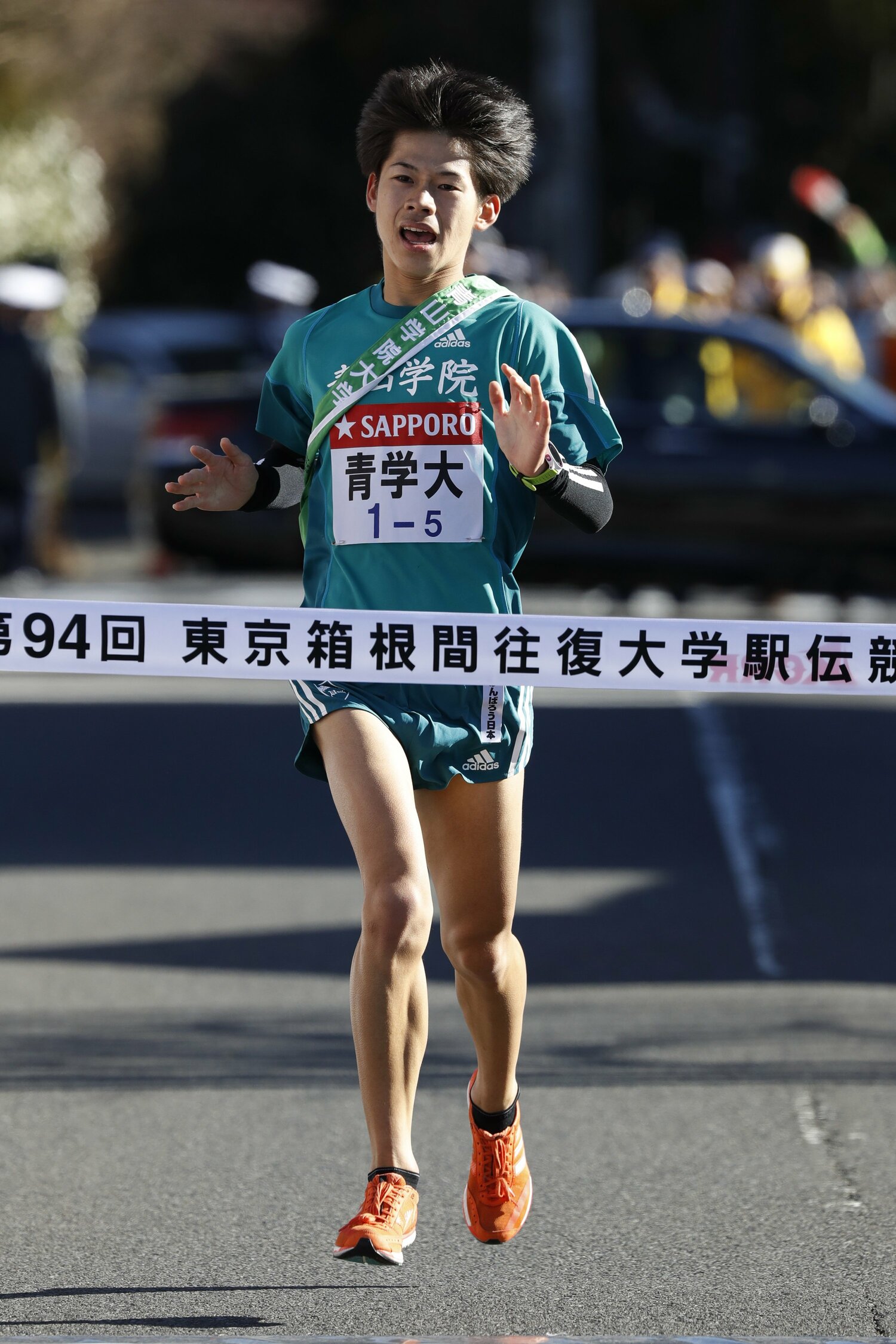 大学2年の2018年1月で出走した初の箱根駅伝。山登り5区を任され、区間5位の快走でチームを優勝へ導いた ©AFLO