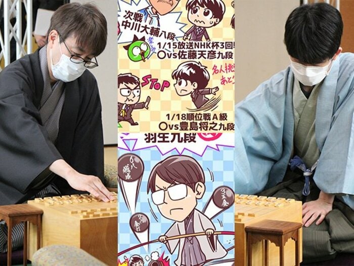 〈マンガ〉「車掌・藤井聡太王将、たこ焼き屋の羽生善治九段もイイけど…」観る将が推す名場面「連続王手回避＋1分将棋で大逆転が！」＜Number Web＞ photograph by Junsei Chida/日本将棋連盟