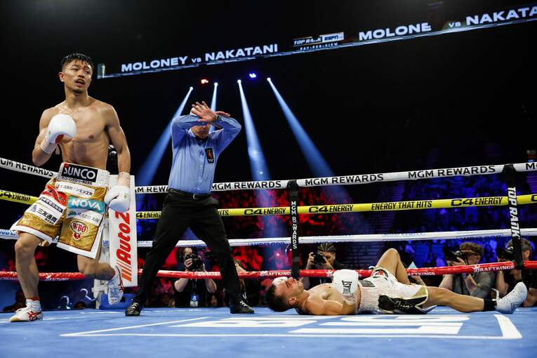 今年5月にラスベガスでジェイソン・モロニーを衝撃KOで沈めた中谷潤人（25歳）　©︎JIJI PRESS