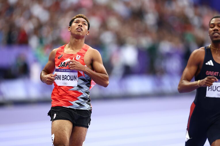 パリ五輪100ｍ準決勝で9秒96の自己ベストをマークするも敗退したサニブラウン。それでもそこには過去からの「確かな成長」が見えた　©Ryosuke Menju/JMPA