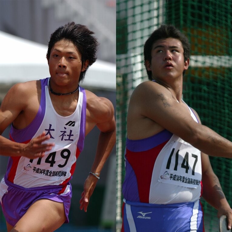 大社のインターハイ総合優勝に大きく貢献した野田（左）と岡先。卒業後はともに早大へと進学した　©Getsuriku