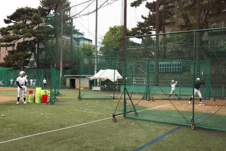 灘高校野球部の練習風景（2023年）©︎Fumi Sawai