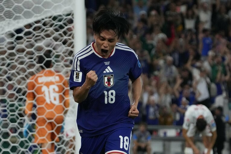 チュニジア戦で2ゴールを決めた上田綺世　©Masashi Hara
