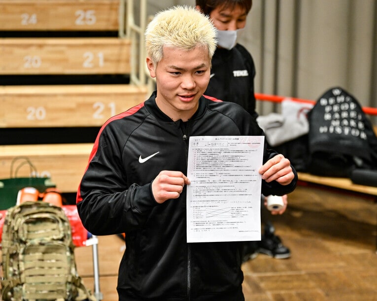 那須川天心の筆記試験の結果は1問以外正解の「97点」だった　©Hiroaki Yamaguchi