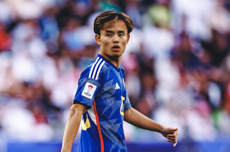 21年の東京五輪に“飛び級出場”し、いまや日本代表に欠かせない存在となった久保建英（22歳）。パリ五輪出場には所属クラブの了承が必要となる ／ photograph by Kiichi Matsumoto