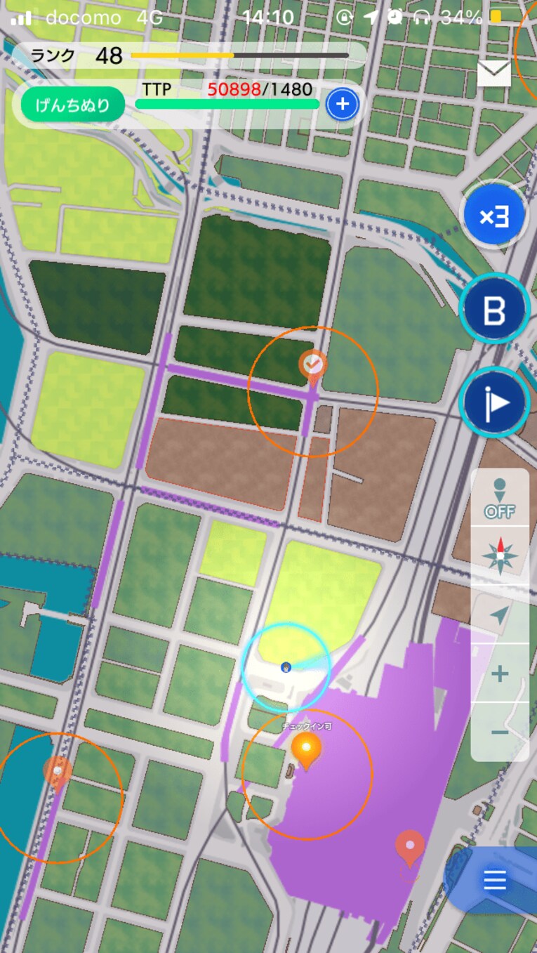 「テクテクライフ」だと東京駅の丸の内周辺はこんな感じになる