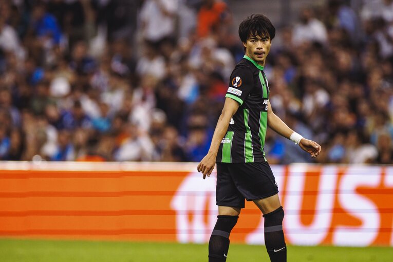 ELマルセイユ戦の三笘薫（全10枚中の4枚目）　©Kiichi Matsumoto