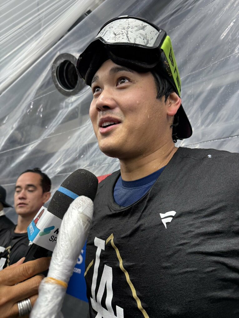 【“テレビに映らない”大谷取材写真】シャンパンファイトでの大谷…写真はまだまだ続きます　©Naoyuki Yanagihara