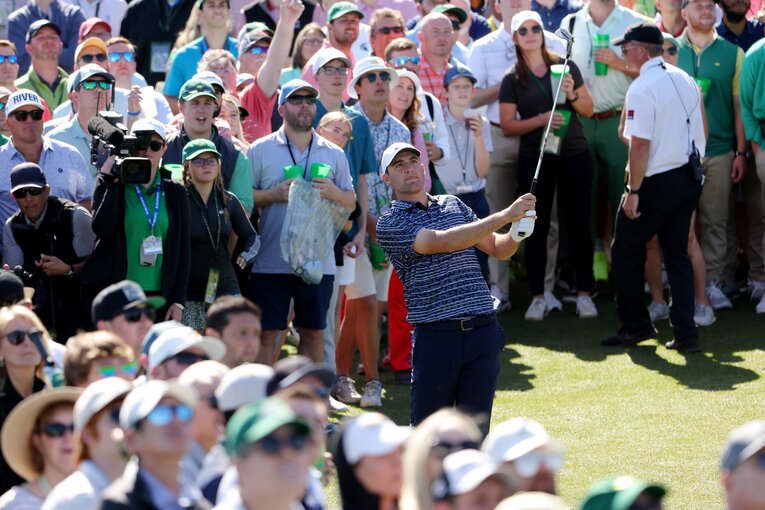 首位で迎えた最終日、極度の緊張状態に陥っていたというシェフラー　©Getty Images