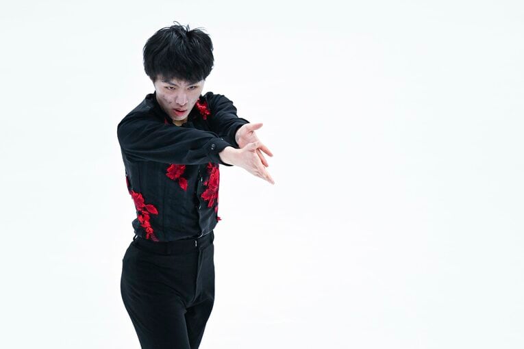 ショートプログラムは87.07点で3位につけた三浦佳生　©︎Asami Enomoto