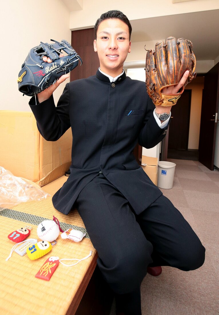 大塚高校時代の村林。甲子園出場経験のない大阪の公立校だ　©️Sankei Shimbun