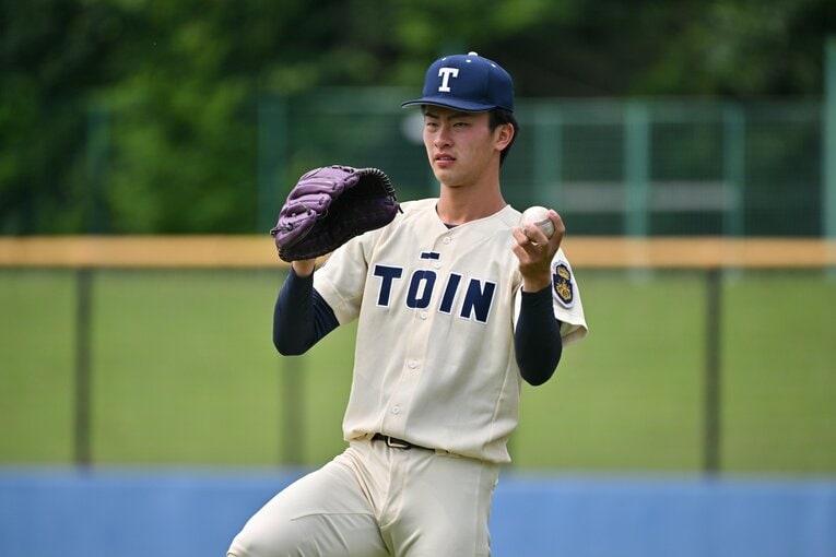 侍ジャパン大学代表選手選考合宿で　桐蔭横浜・古謝　©︎Hideki Sugiyama