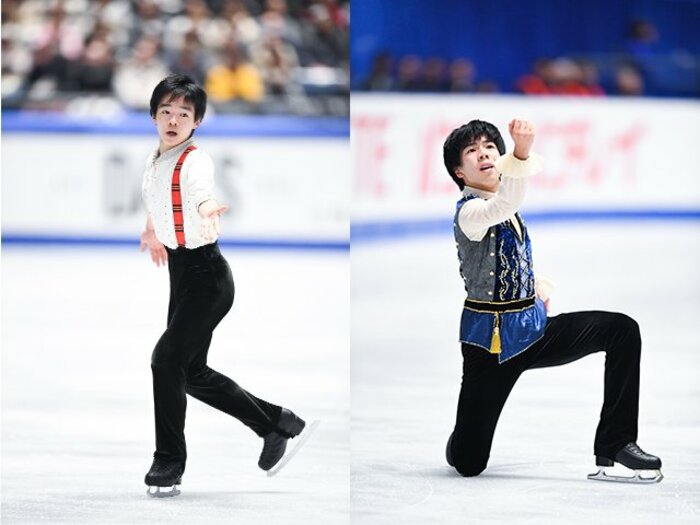 鍵山優真と佐藤駿。ジャンプと表現、フィギュア次期エースを争う闘い。<Number Web> photograph by Asami Enomoto
