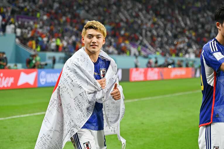 スペイン戦終了後　©Koki Nagahama／JMPA