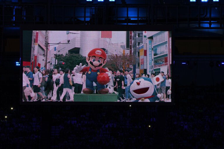 人気のキャラクターたちも多く出演したリオ五輪閉会式での東京PR映像は、国内外で反響を呼んだ　©JMPA