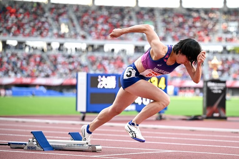日本選手権で4度目の優勝を飾った松本奈菜子（東邦銀行）。日本記録の更新は悲願でもある　©Asami Enomoto