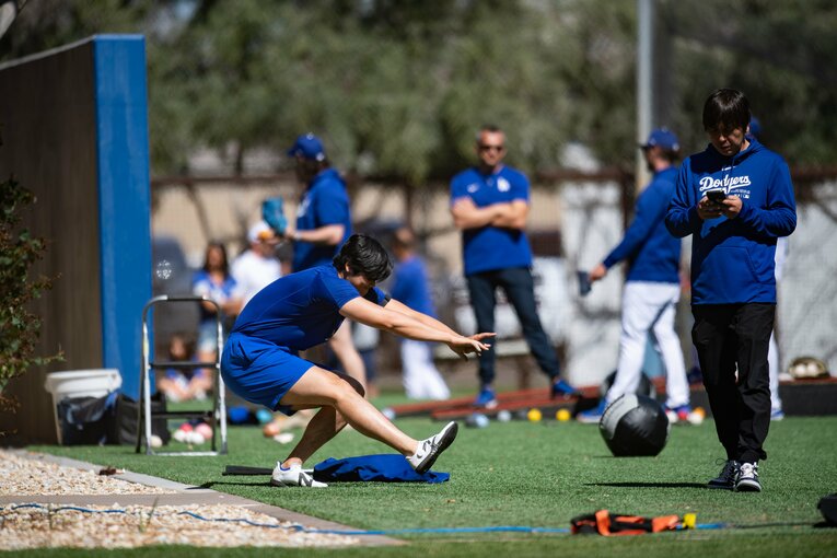 ドジャースのスプリングキャンプ、大谷翔平のトレーニング風景　©Nanae Suzuki