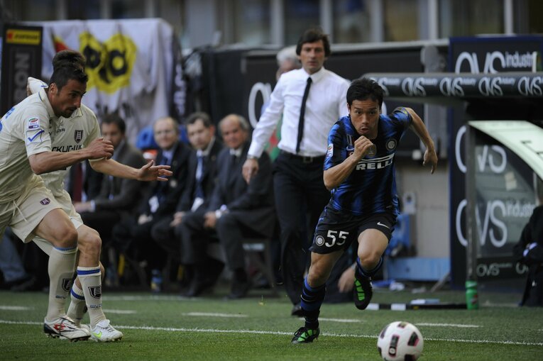 インテル時代の長友佑都（2011年）©Takuya Sugiyama