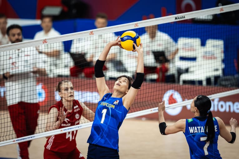 岩崎こよみ（VNLポーランド戦）©︎Volleyball World