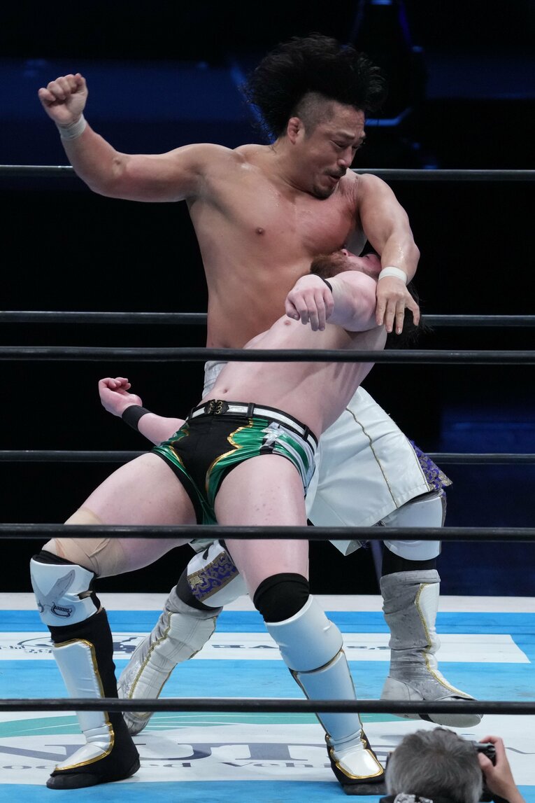 後藤洋央紀のフィニッシュは渾身のGTR改だった　©Essei Hara