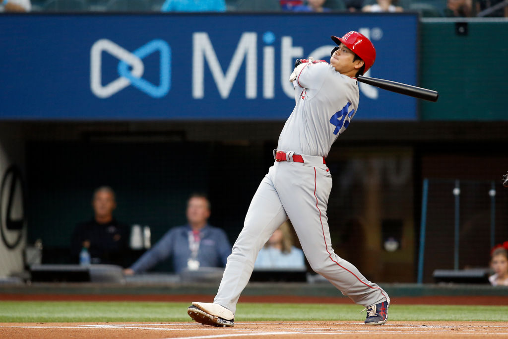 大谷の2022年第1号本塁打のスイング ©Getty Images