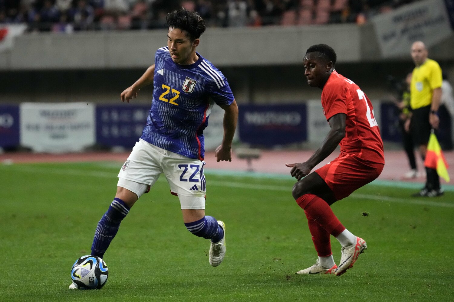 11カ月ぶりに復帰した日本代表（2023年10月）では「ゴツくなった」とチームメイトから驚かれたという　©︎Getty Images