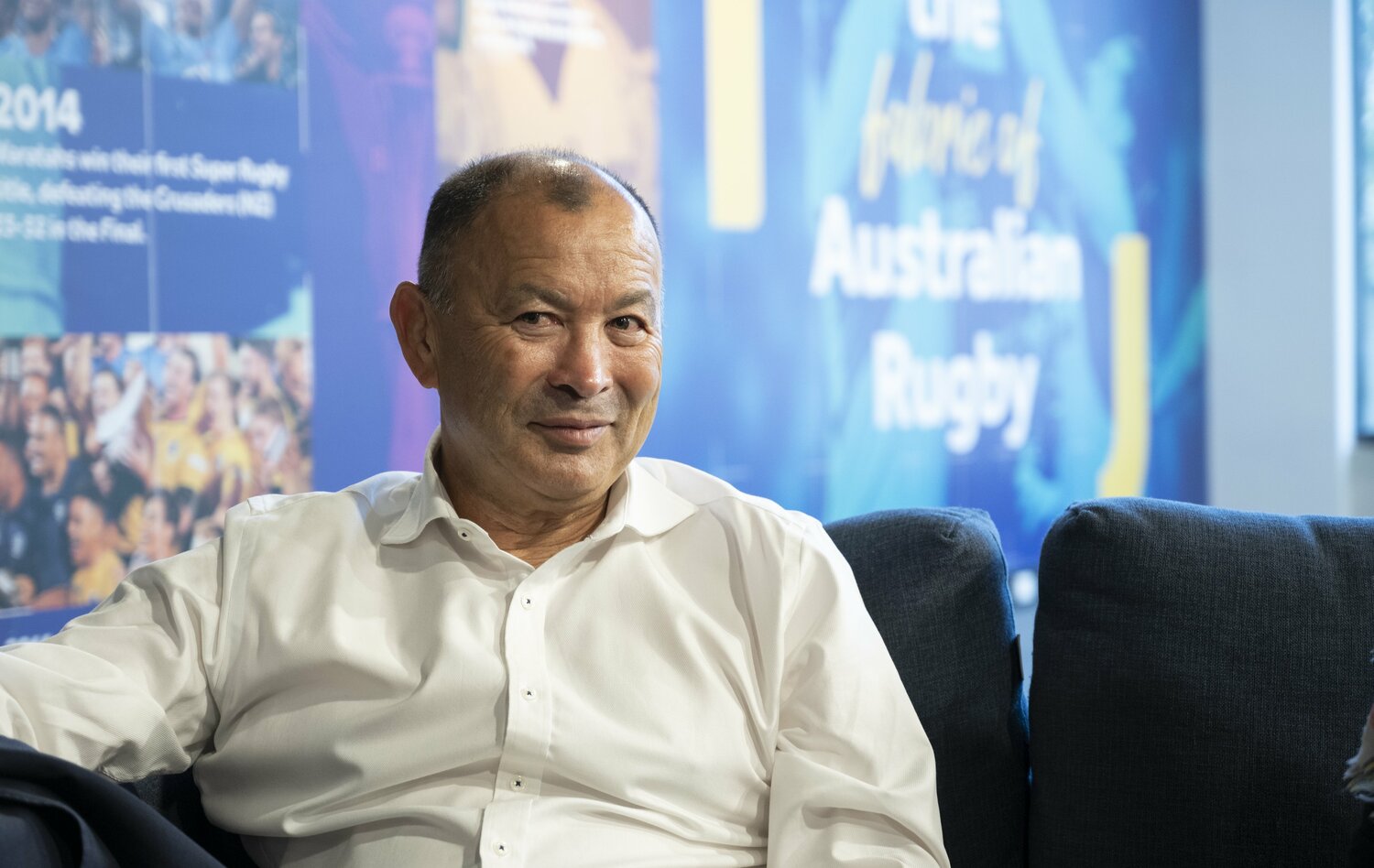 オーストラリアで取材に応じるエディー・ジョーンズ　©Miho Watanabe