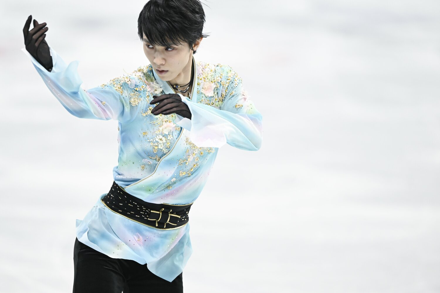 北京五輪フリーの演技。羽生は今回コーチなしで挑むことを選んでいた　©Asami Enomoto/JMPA