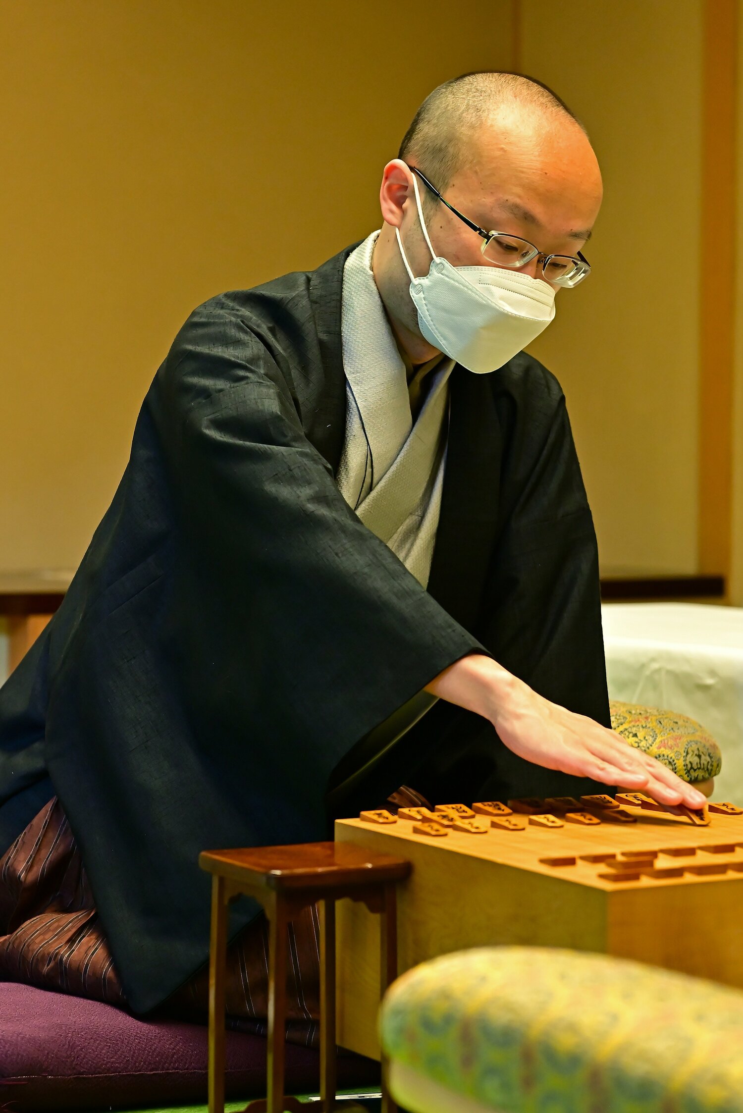 名人戦3連覇を成し遂げた渡辺名人（写真は名人戦第1局）　©日本将棋連盟