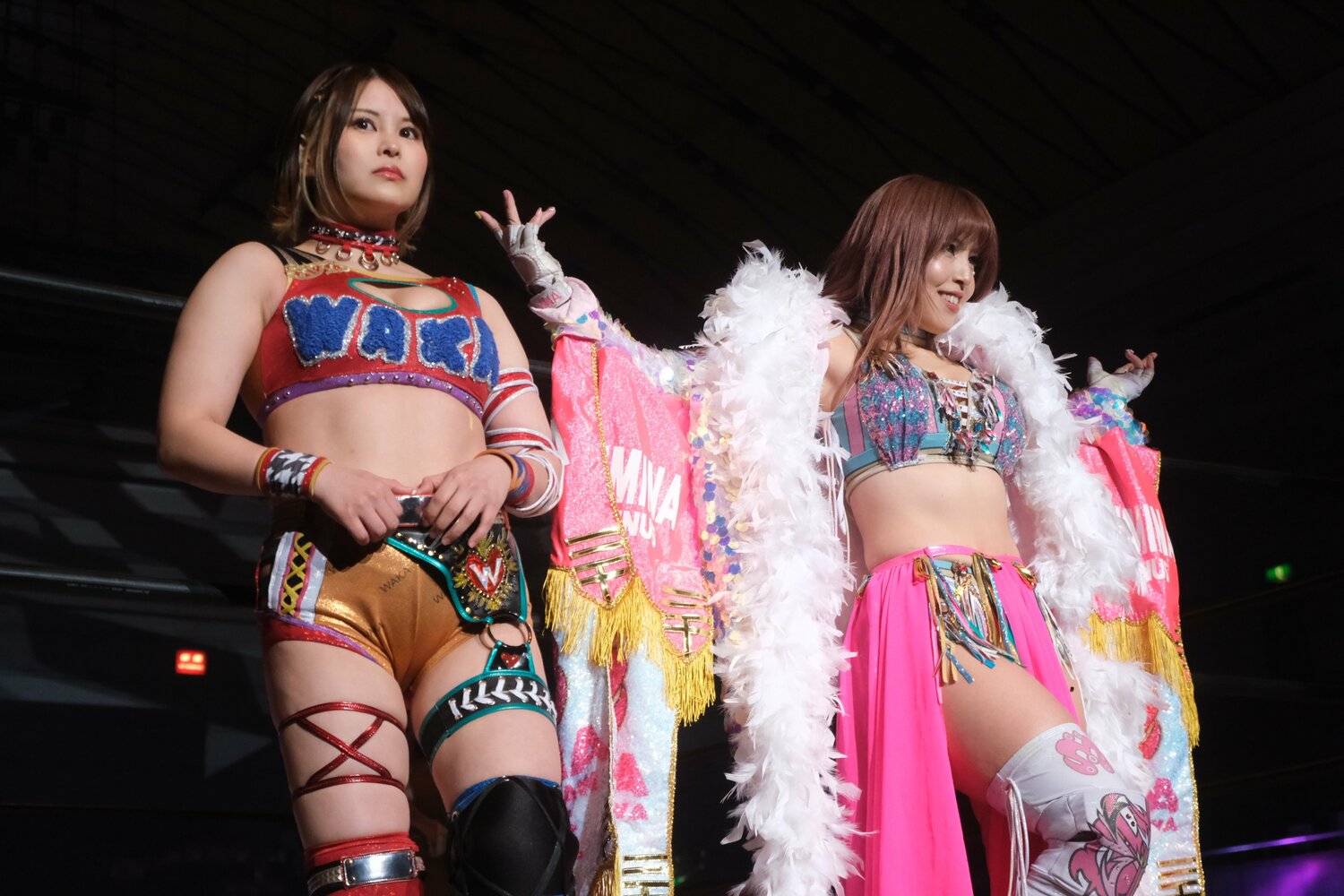 復帰戦の相手はコズミック・エンジェルズを離れた白川未奈（右）と月山和香