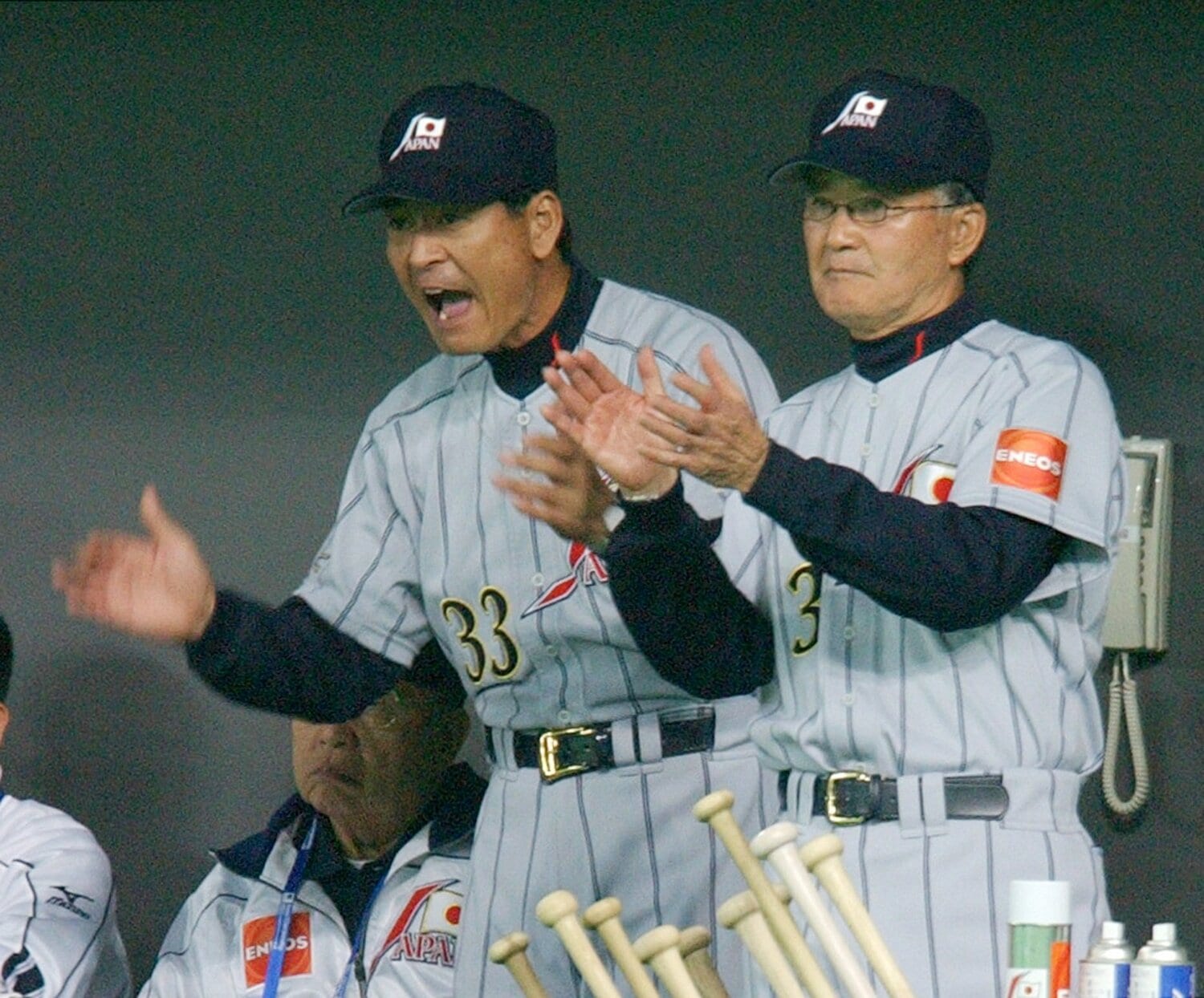 アテネ五輪の出場権を獲得した2003年のアジア選手権。長嶋茂雄監督のもと、中畑はヘッドコーチを務めた ©JIJI PRESS