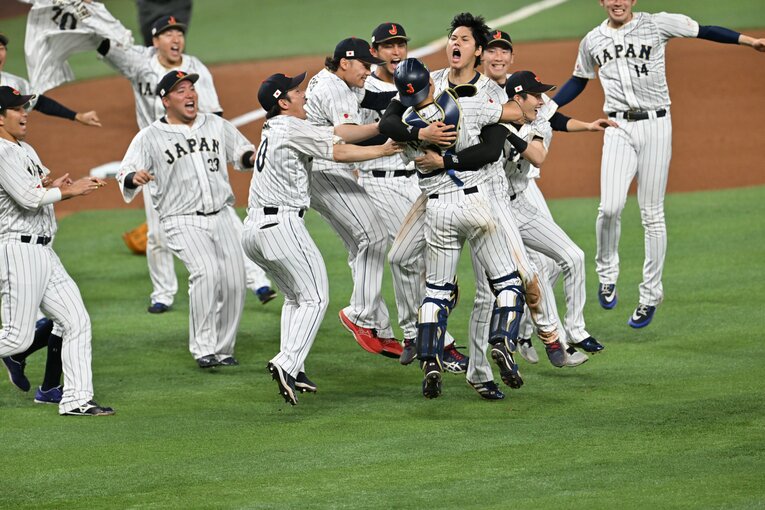 宇田川も圧倒されたオーラを放ってマウンドに上がった大谷翔平。最後はトラウトを三振に打ち取り、歓喜の瞬間が訪れた　©︎Naoya Sanuki