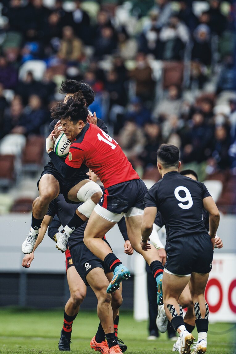 今年の大学ラグビー選手権準決勝の天理戦に勝利した帝京大。審判の微妙な判定などもあったが、揺るがず　©Kiichi Matsumoto