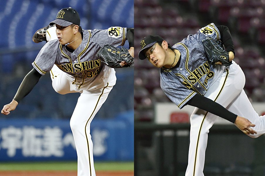 今季タイガースの中継ぎ陣は盤石!期待の若手、谷川昌希と小川一平。<Number Web> photograph by Kyodo News