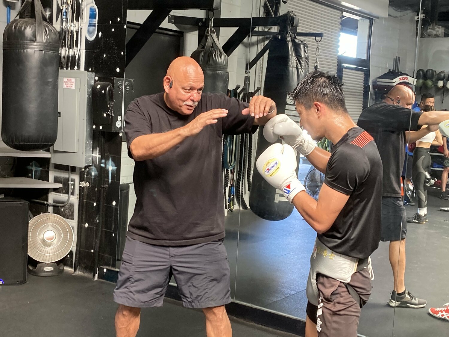 LAでトレーニングを行うルディ(左)と中谷 ©Soichi Hayashi Sr.