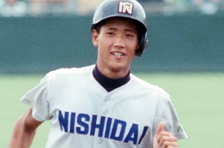西日本短大付属高校時代の新庄剛志（1989年撮影）。高校時代に甲子園には一度もいけなかったが、89年のドラフト5位で阪神入りした ／ photograph by Sankei Shimbun