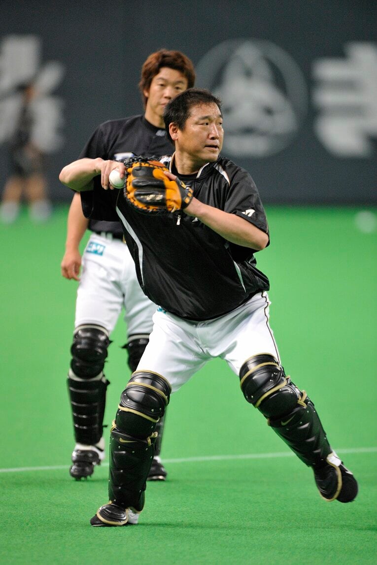 現役時代の中嶋聡監督（日本ハム、2012年）　©︎Tadashi Hosoda