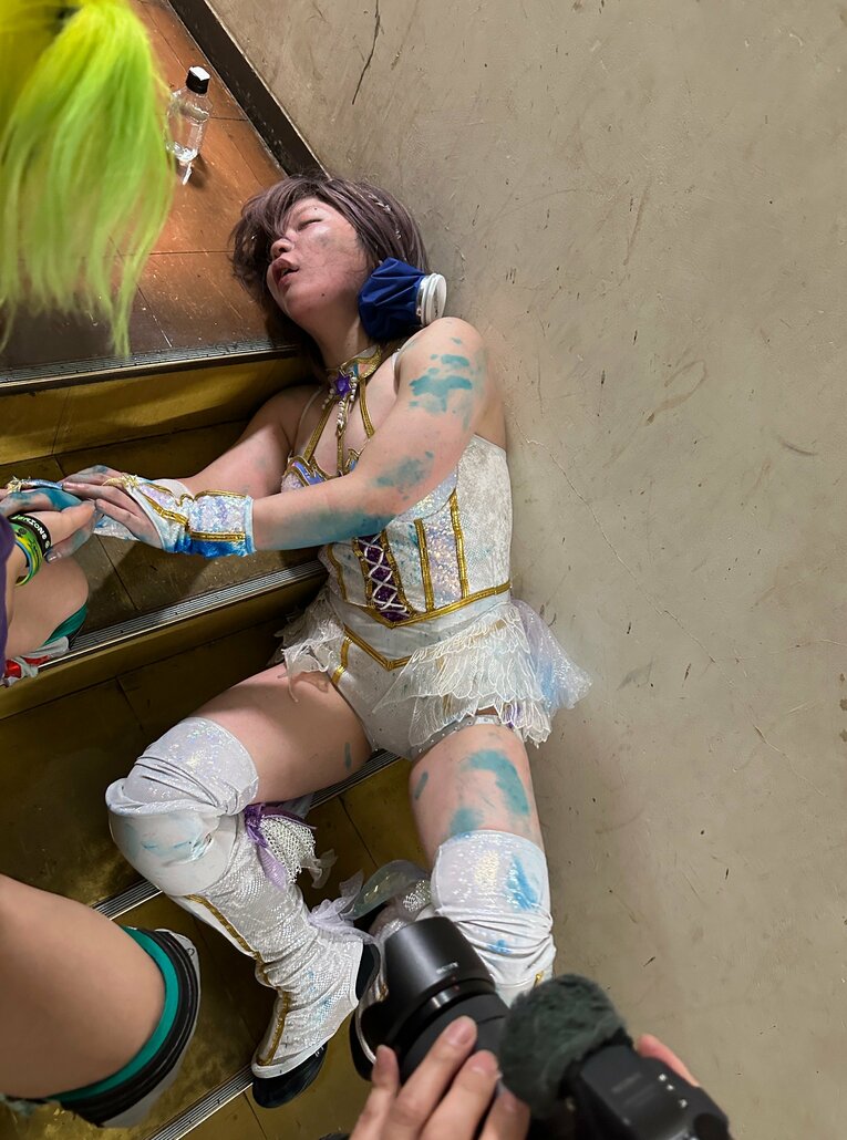 「敗者退団マッチ」として行われた上谷沙弥vs中野たむ　©Norihiro Hashimoto