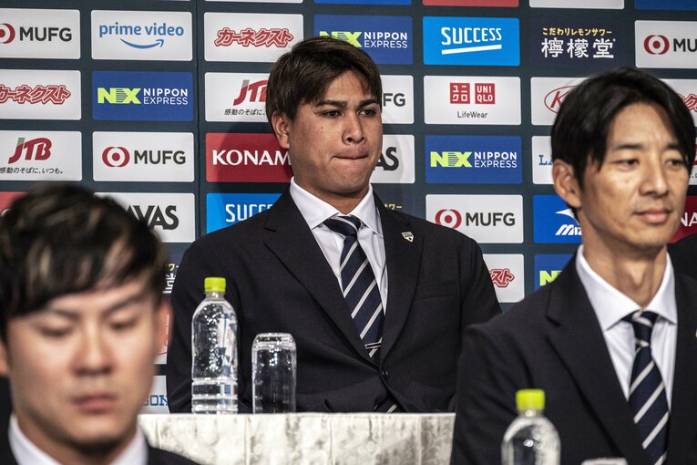 26人のコメント中、栗山監督が唯一笑みを浮かべたのが宇田川優希。「すごいメンバーと野球できて楽しかったです」と小学生のように簡潔なコメントだったが、実は深い？　©Takuya Sugiyama