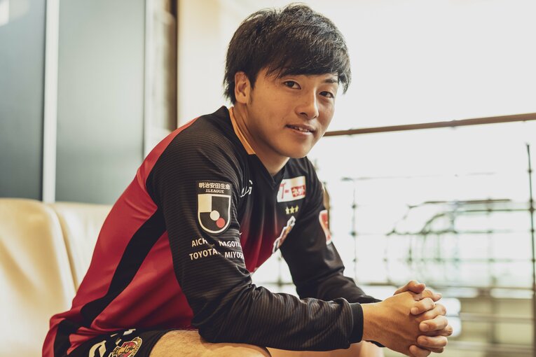 2020年、名古屋時代の相馬。体のフォルムから内田篤人に「ドラミちゃん」と呼ばれたことも　©Kiichi Matsumoto